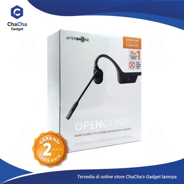 Aftershokz OpenComm Wireless Bone Conduction Headset - Hitam