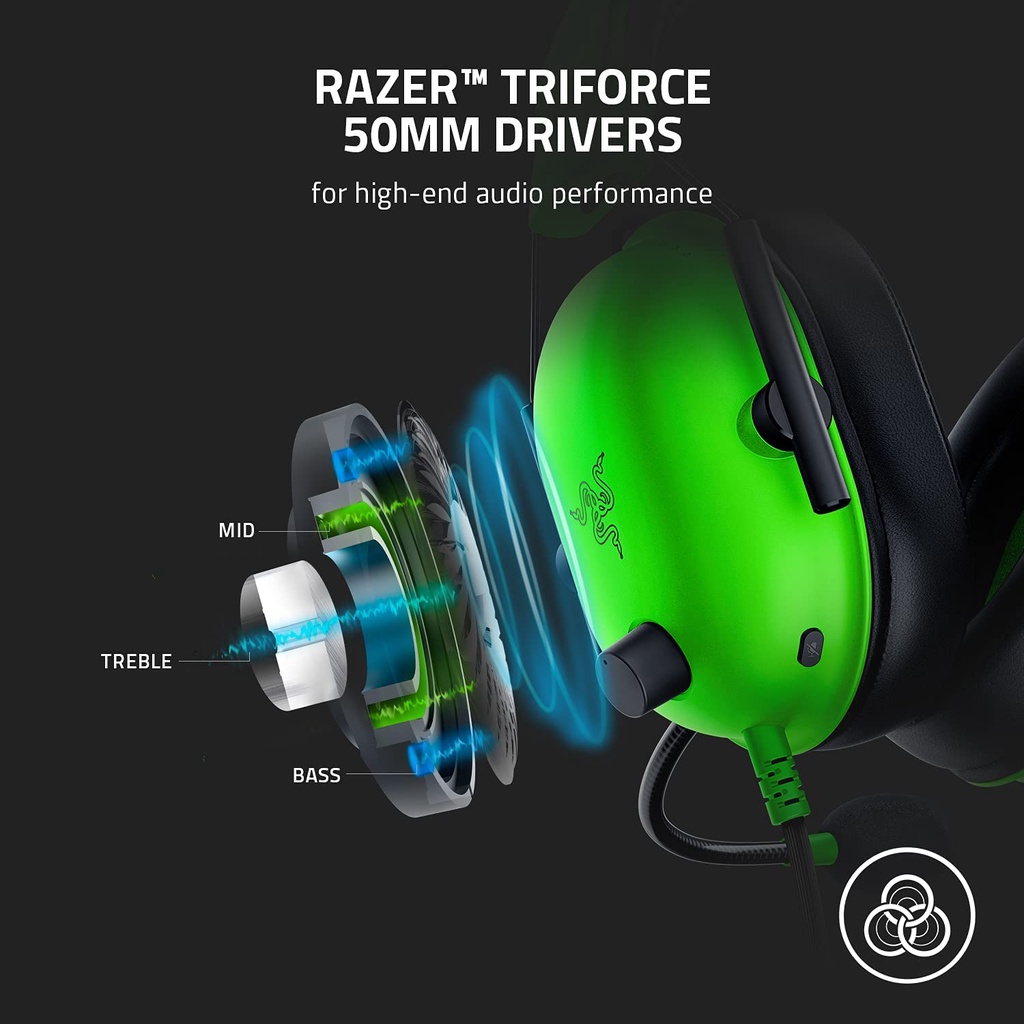 Razer Blackshark V2 X Green Esports Gaming Headset