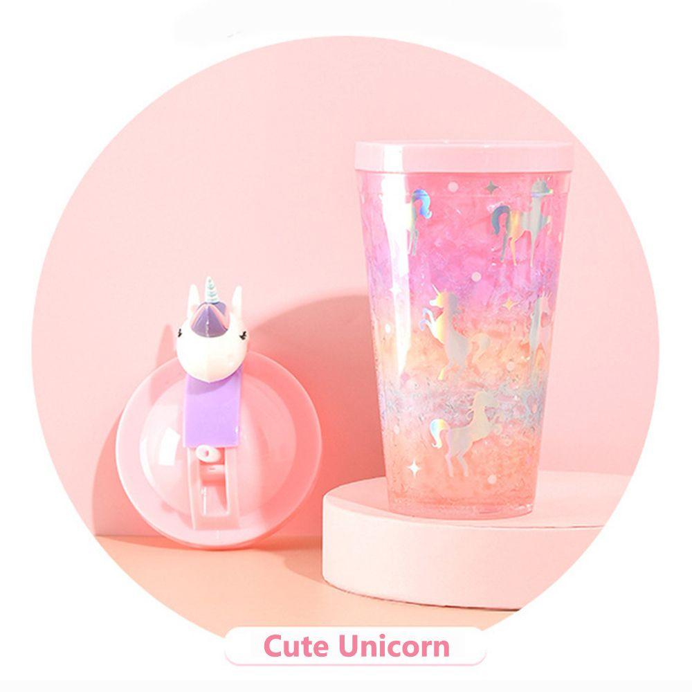 R-FLOWER 450ml Unicorn Water Cup Gift Peralatan Minum Portable Reusable