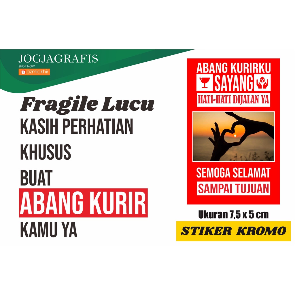 

FRAGILE LUCU / STIKER FRAGILE / STIKER FRAGILE KROMO / FRAGILE MURAH JANGAN DIBANTING