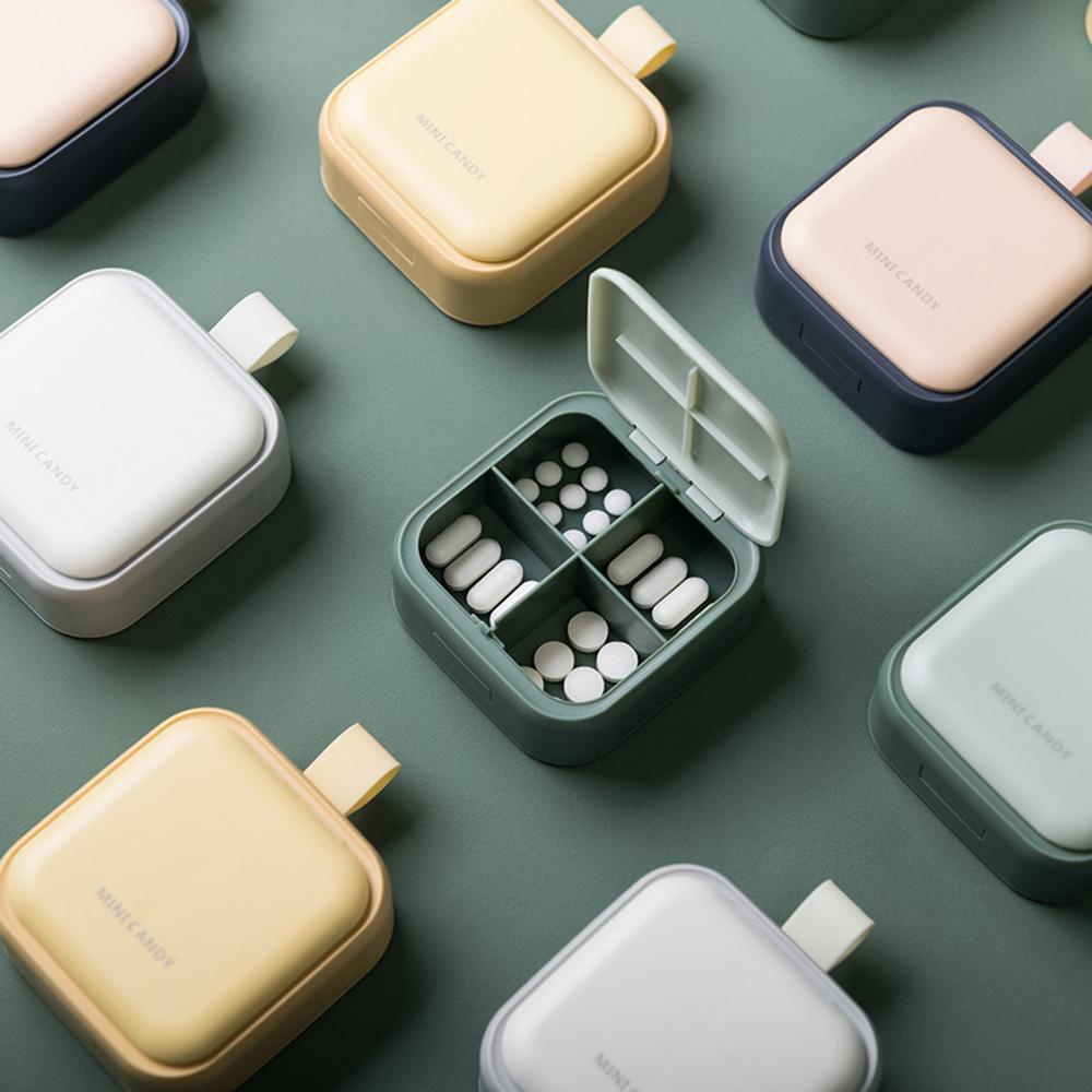 Rebuy Pill Case Perawatan Kesehatan Anti Lembab Four grid Travel Tool Medicine Box