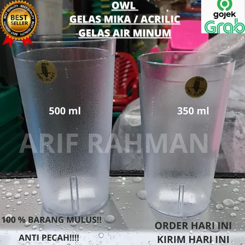 OWL - GELAS MIKA / GELAS AIR MINUM / GELAS ACRILIC 350-500 ML