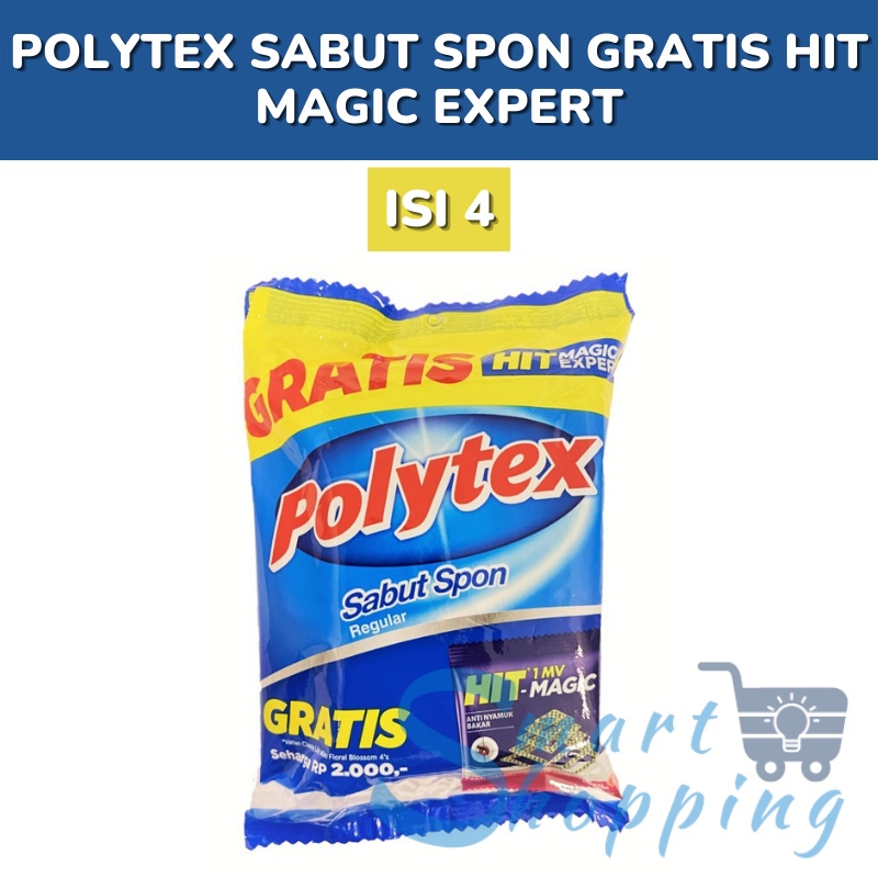 POLYTEX SABUT SPON GRATIS HIT MAGIC EXPERT ISI 4 PCS / POLYTEX / HIT MAGIC