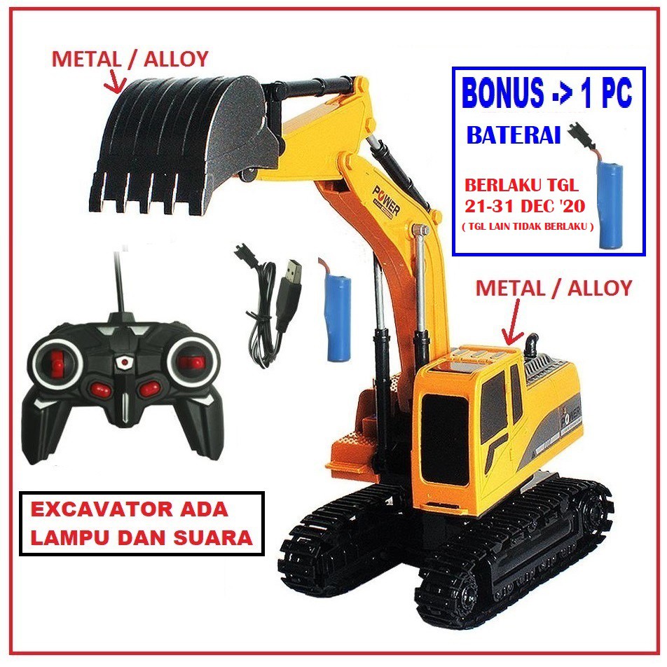 ADA BONUS - MAINAN ANAK EDUKASI BELAJAR RC EXCAVATOR 6 CH - REMOTE CONTROL TRUCK BELCO beko DONGKRAK