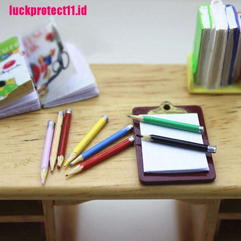 LuckToy 1 Set/8pcs mini dollhouse miniature accessories mini color pencil