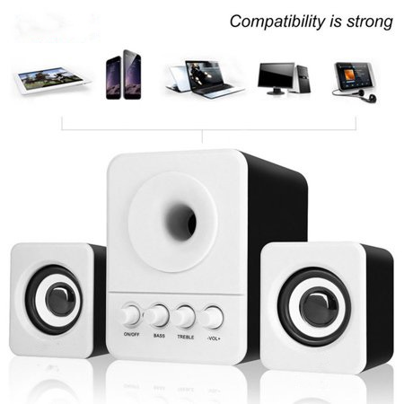 Speaker Stereo 2.1 with Subwoofer &amp; USB Power D-201