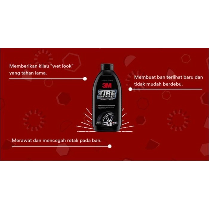 3M 79042 Tire Restorer Size Botol Isi 350ml Semir Ban 3M Mengkilapkan Pengkilap Ban Mobil