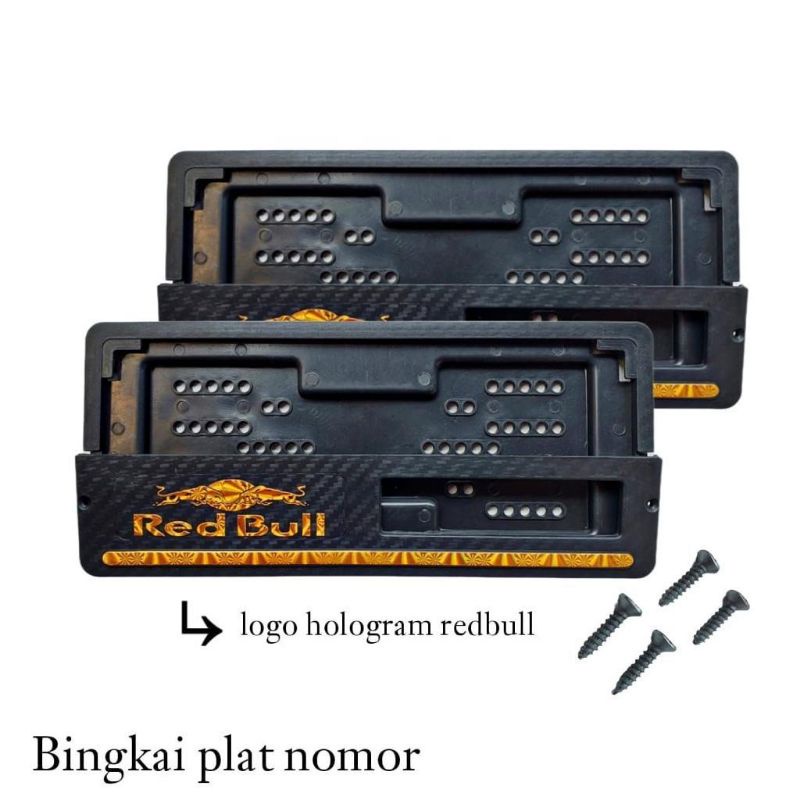 BINGKAI PLAT NOMOR RED BULLL BISA UNTUK SEMUA MOTOR