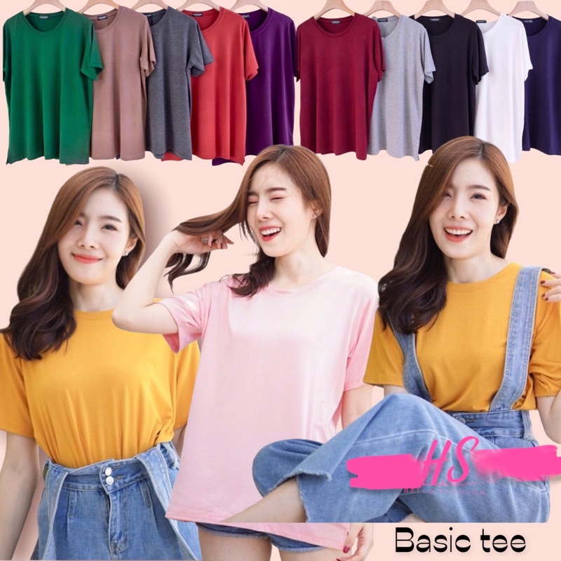 ATASAN POLOS BASIC LEHER BULAT OVERSIZE/TSHIRT OBLONG WANITA BASIC O/OVERSIZE