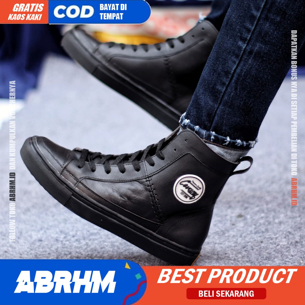 ABRHM X DANTE Sepatu Pria Casual Kulit Asli Sepatu Boot Sneakers Pria Sepatu Sneakers Casual Ori Sepatu Kasual Gaya Santai Keren Kekinian Original Shoes