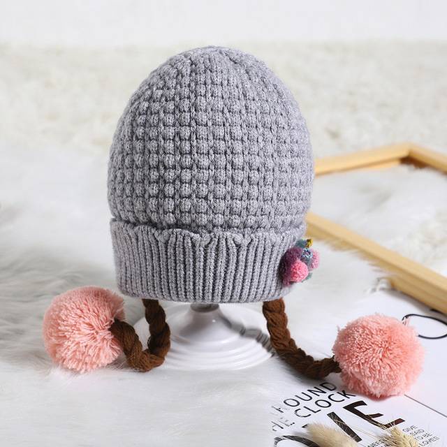 [BISA COD] Topi kepang bayi motif Berry / Topi bayi wig rambut palsu / Topi Kupluk kepang anak perempuan