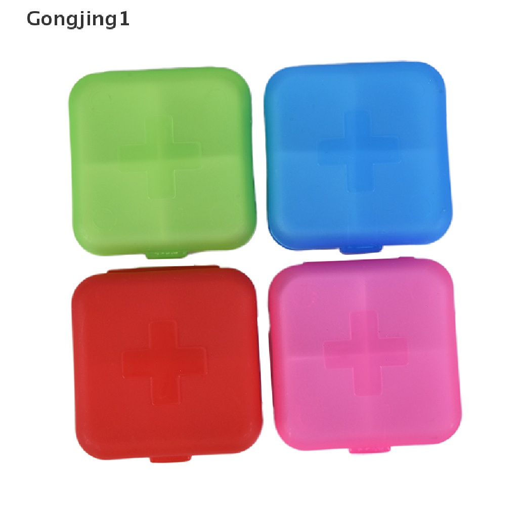 Gongjing1 Kotak Penyimpanan Obat Pil Portable 4 Slot Untuk Travel