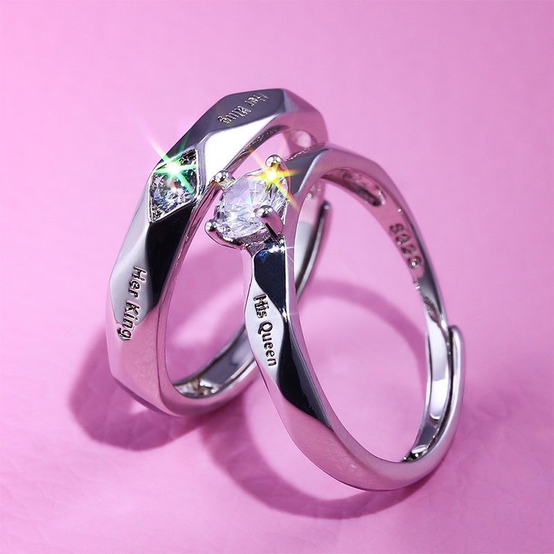 Cincin Sterling Silver 925 Dengan Cubic Zircon Lapis Emas Untuk Wanita