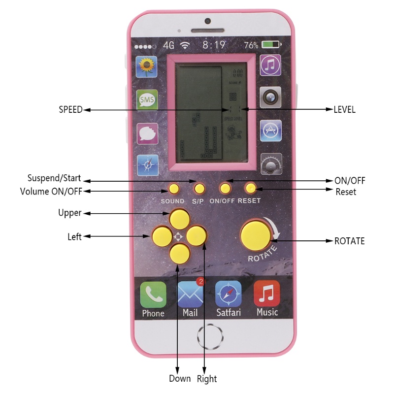 Cre Mainan Mesin Game Puzzle Klasik Elektronik Layar LCD