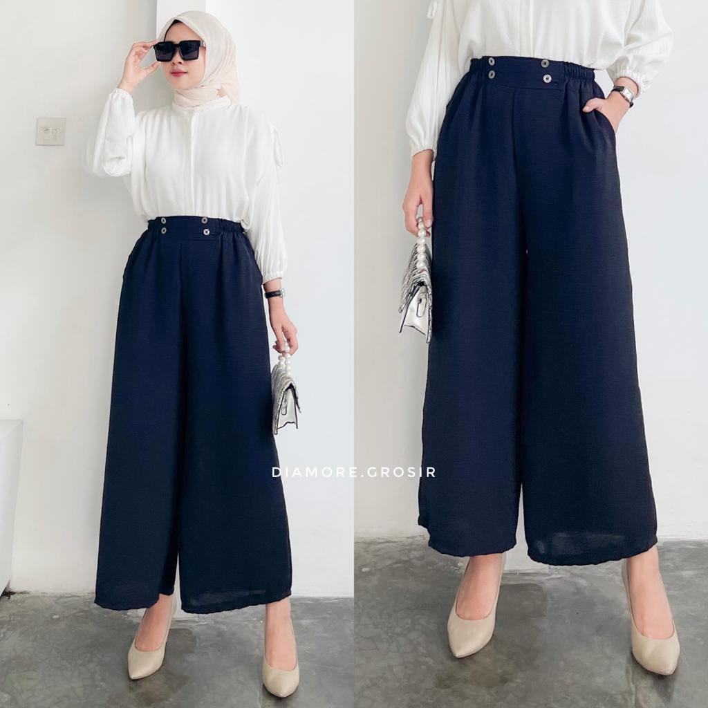 BERLI KULOT CRINCLE HIGHWAIST LOOSE PANTS