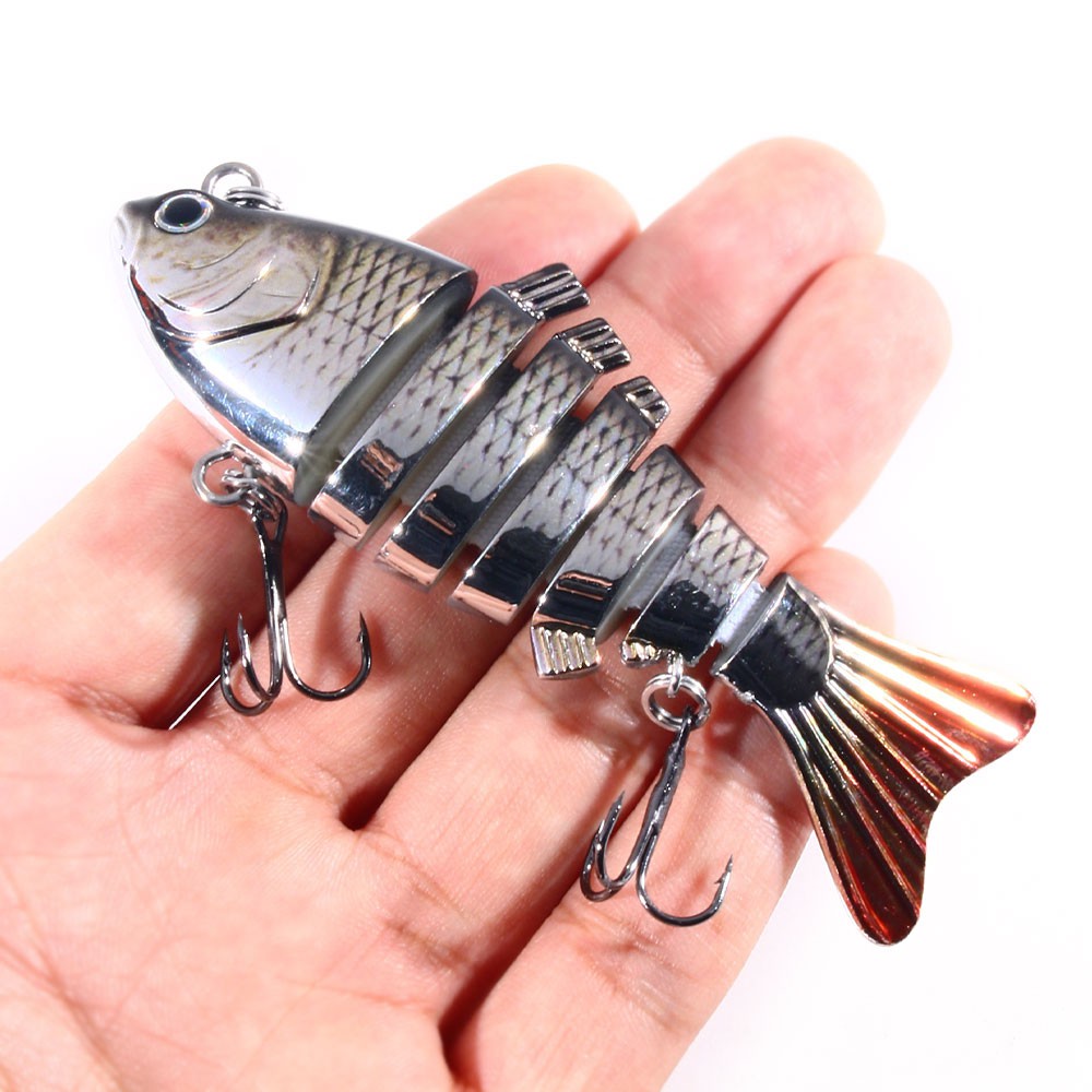 1 Pc Umpan Pancing Hard Bait Bentuk Ikan Imitasi 7 Bagian Dengan 2 Mata 3d Ukuran 10cm 24g