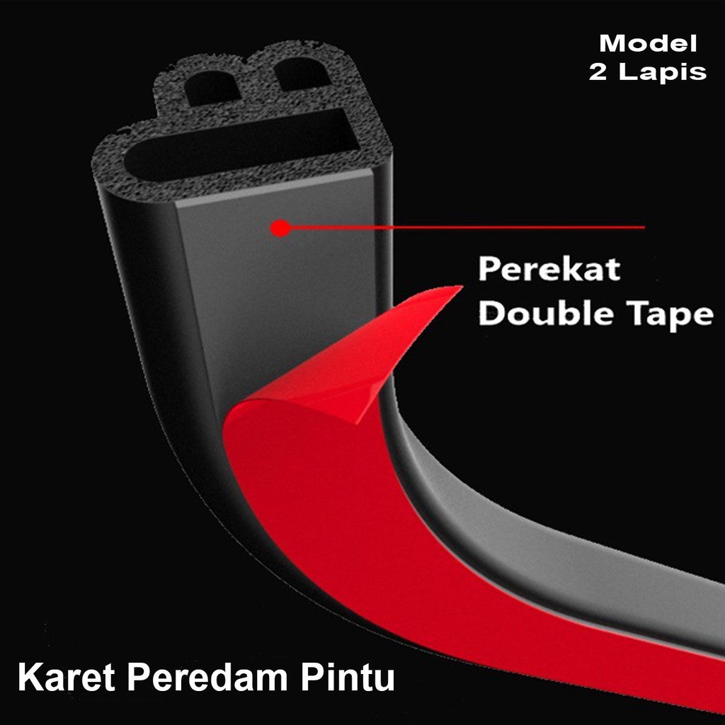 Karet Peredam Pintu Mobil 2 Lapis Peredam Pintu Mesin Universal - Karet Peredam Pintu Mobil 2 Layer Universal - List Karet Pelindung Peredam Pintu Mobil