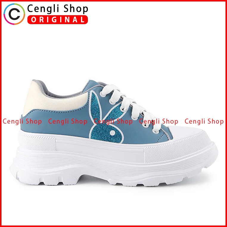 SEPATU SNEAKER PLAYBOY WANITA ORIGINAL CASUAL KETS BRANDED BIRU PLW19