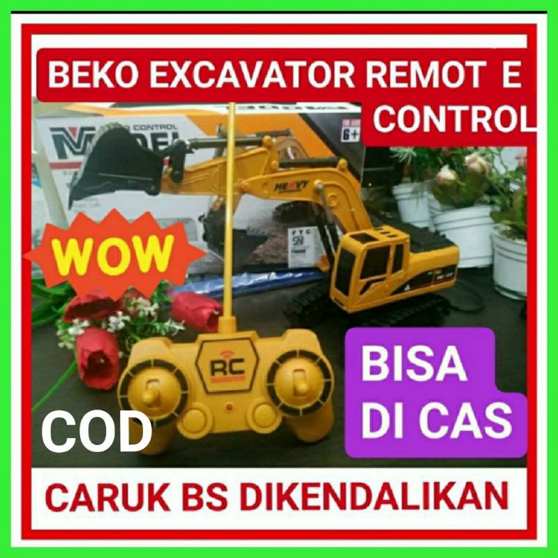 Mainan eskavator remote control mobil beko truck caruk besar jumbo