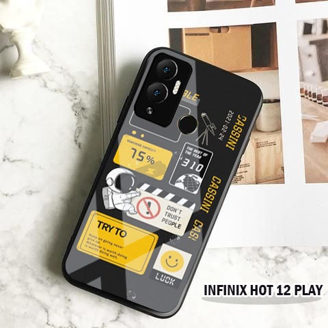 (S33) Softcase Kaca INFINIX HOT 12 PLAY - casing handphone - INFINIX HOT 12 PLAY - pelindung handpho