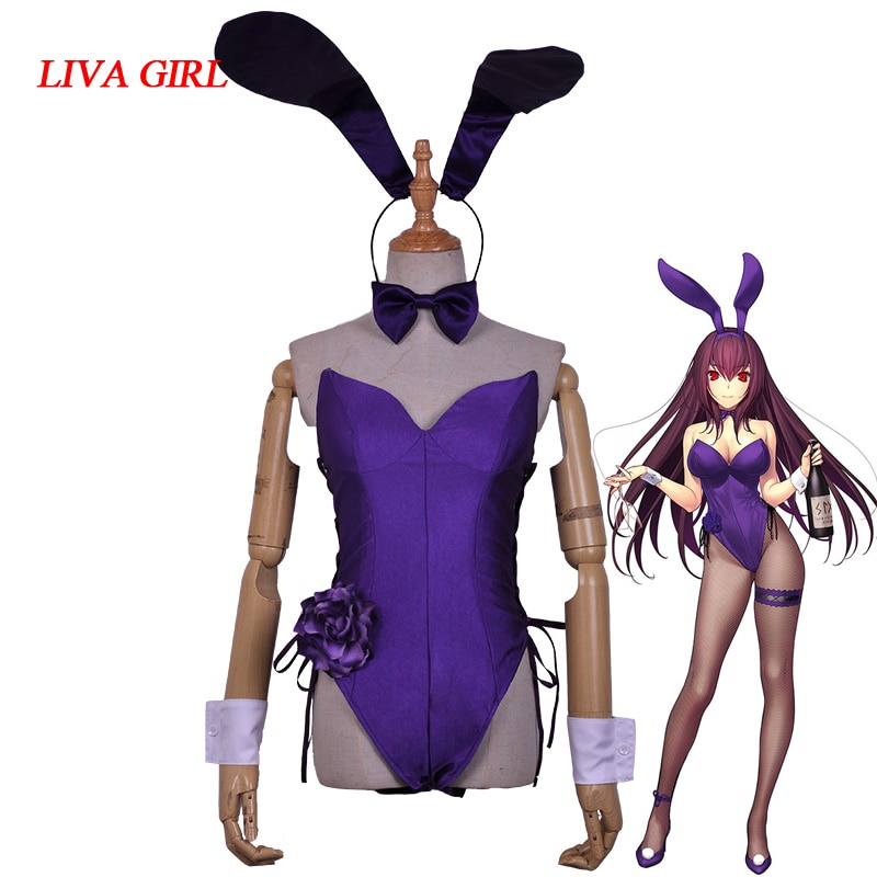 PREORDER Liva girl Fate Go FGO Scathach Bunny Girl Cosplay Costume Bartender Sexy Bodysuit Women