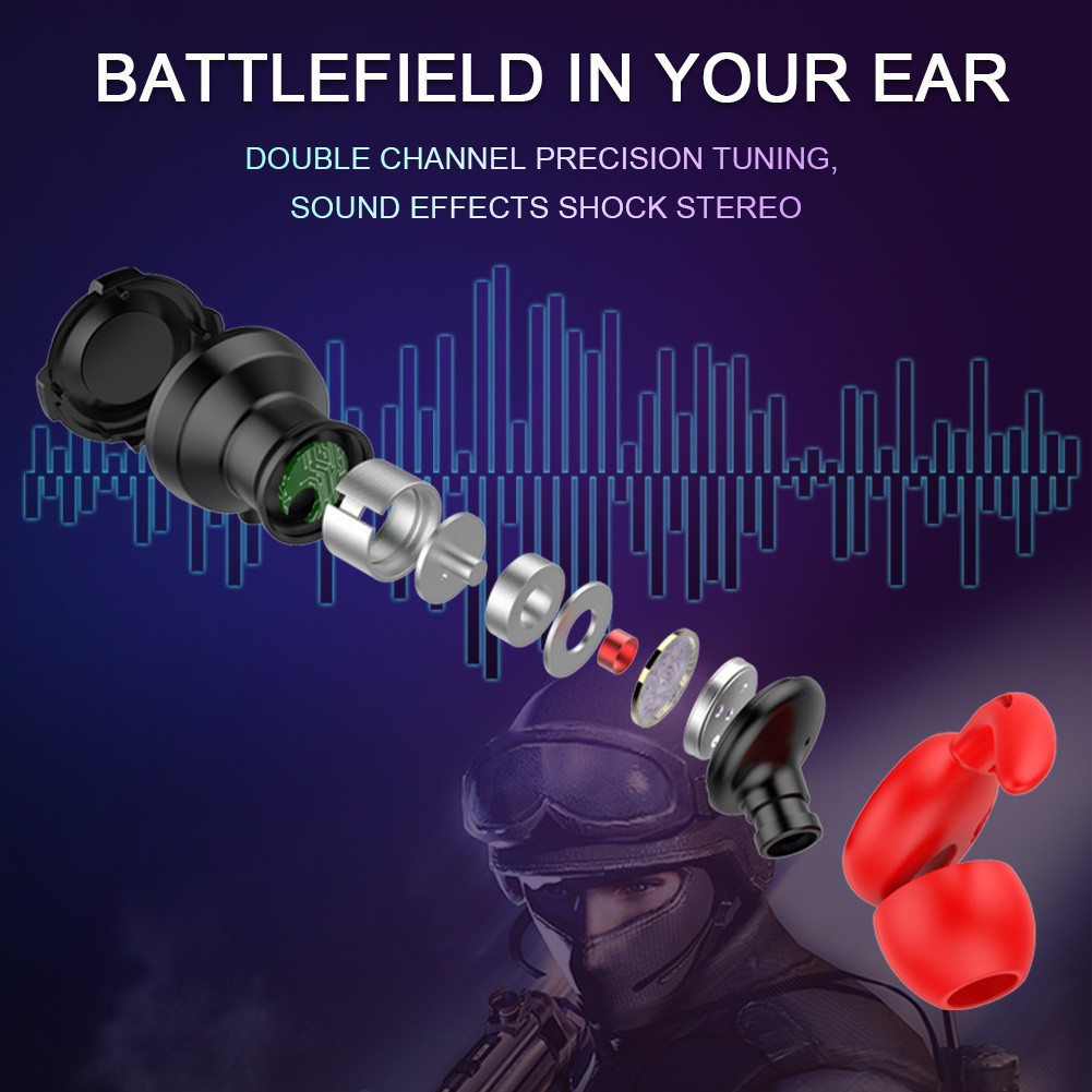 Headset Gaming PUBG Leyoya Bass  Noise Cancelling dengan Dual Mic Mobile Earphone