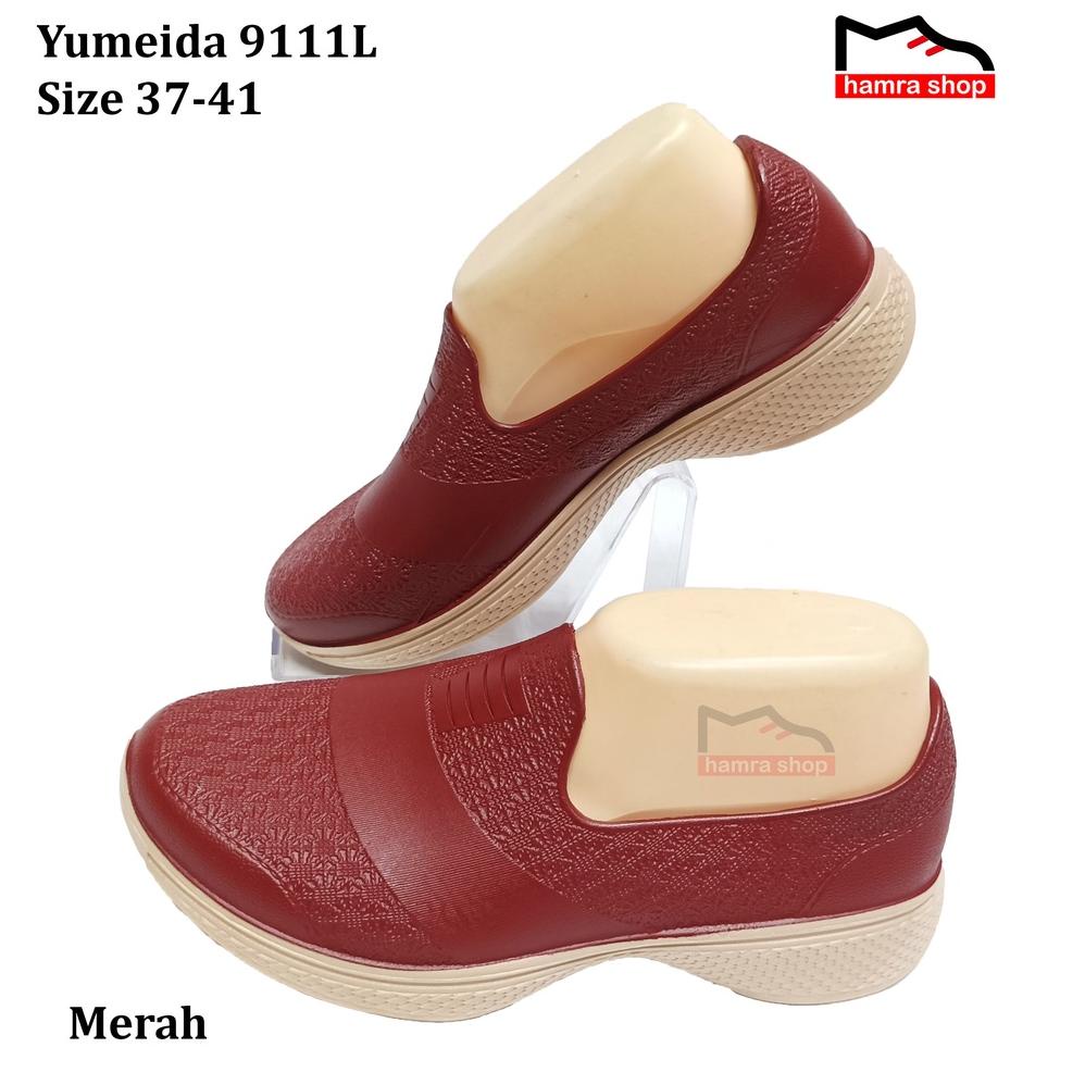 Yumeida 9111 L Sepatu Wanita Flat Shoes Bahan Karet