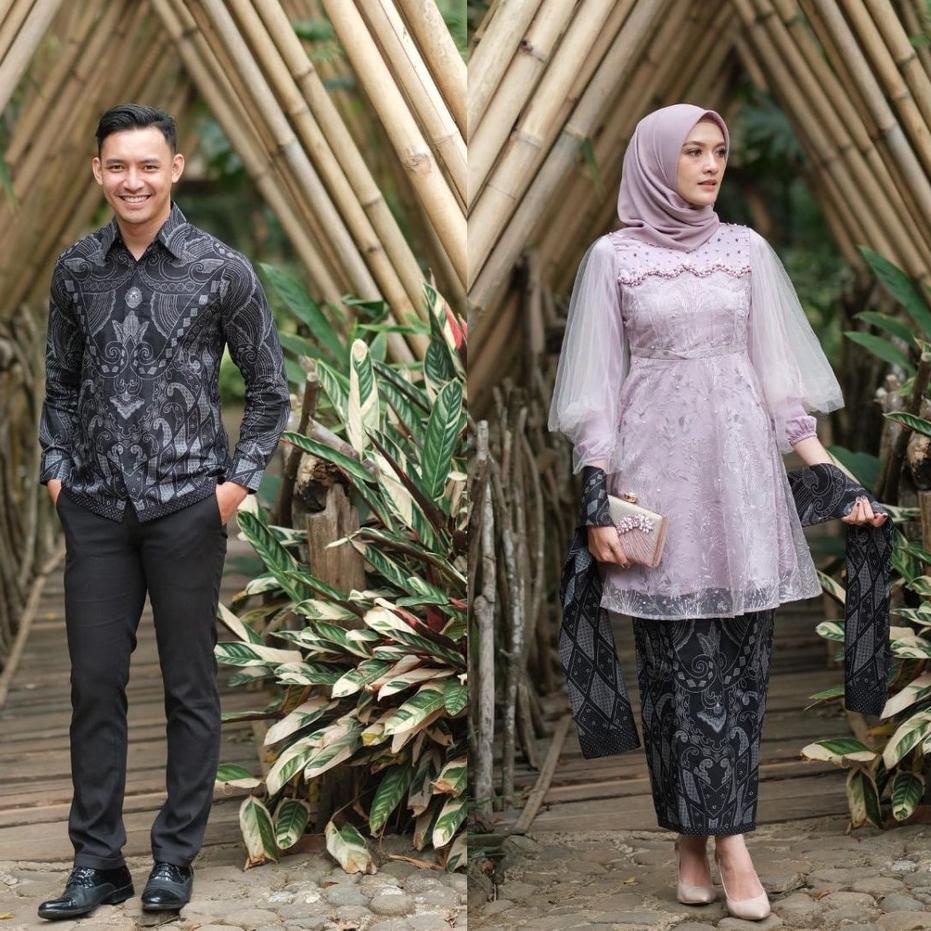 Tren Kekinian.. Batik Couple Kebaya Modern Kebaya Wisuda Lamaran Baju Tunangan Batik Brukat Terbaru 