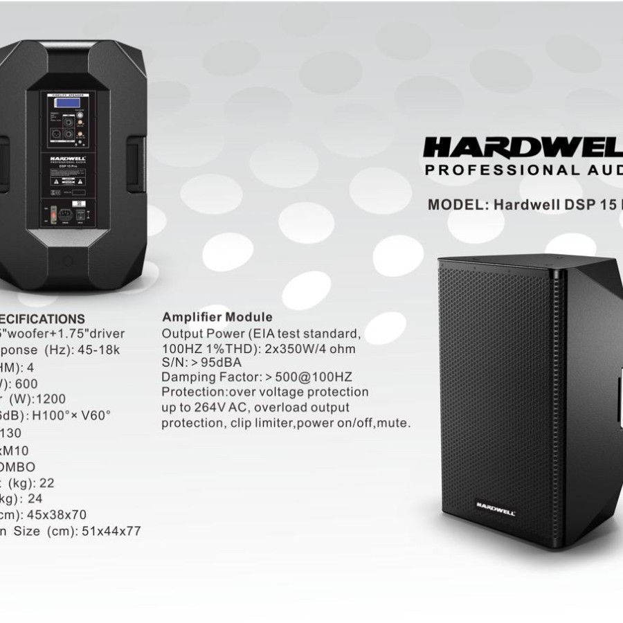 Speaker Active Aktif HARDWELL DSP 15 PRO Original Baru 1200 Watt