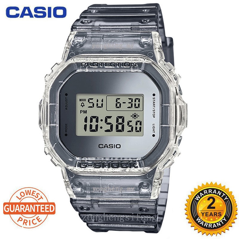 Casio dw-5600 elektroshock Jam Tangan Pria Dual Time Analog Digital