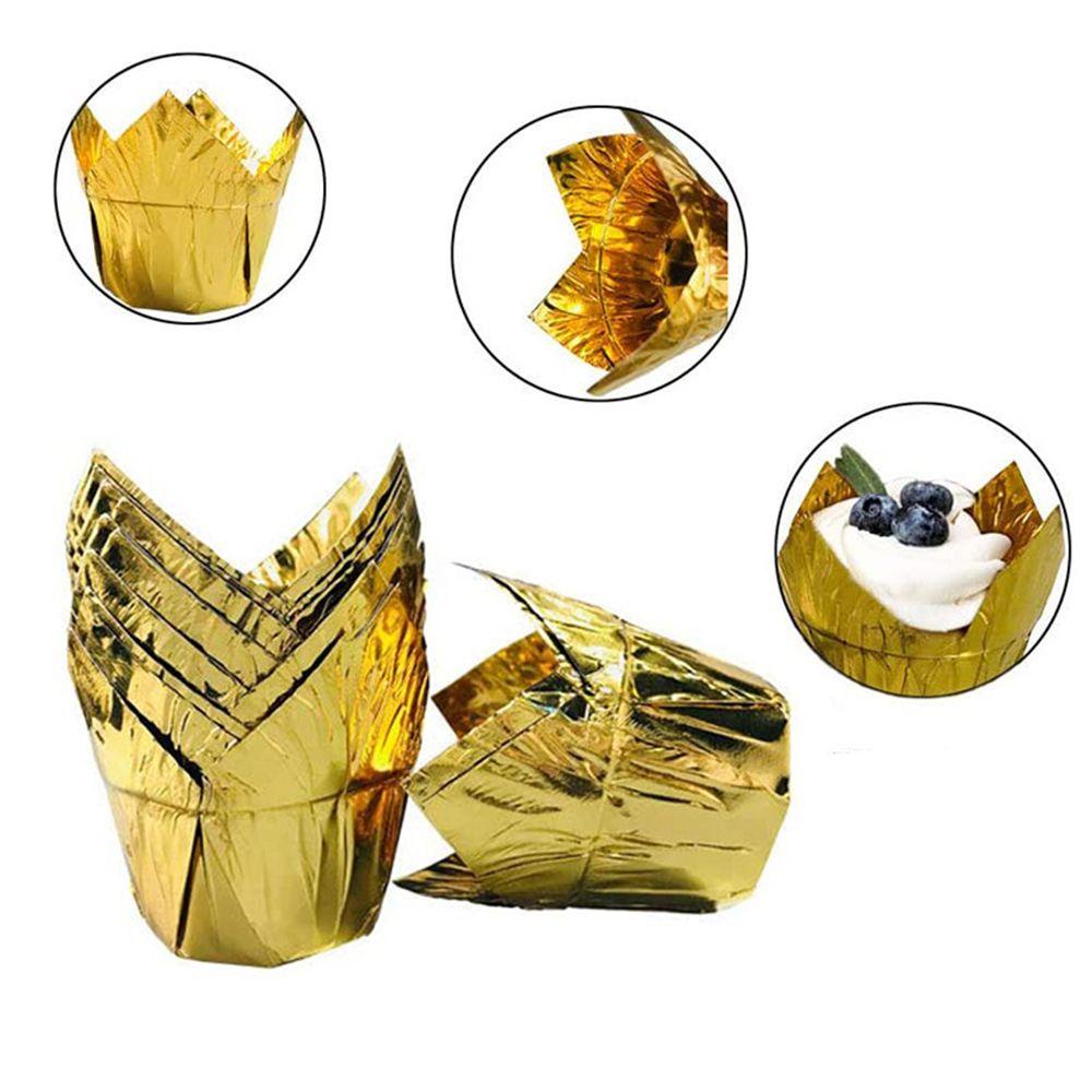 R-flower 50pcs Tulip Gelas Kue Rumah Tangga Disposable Wrap Cases Pembungkus Kue