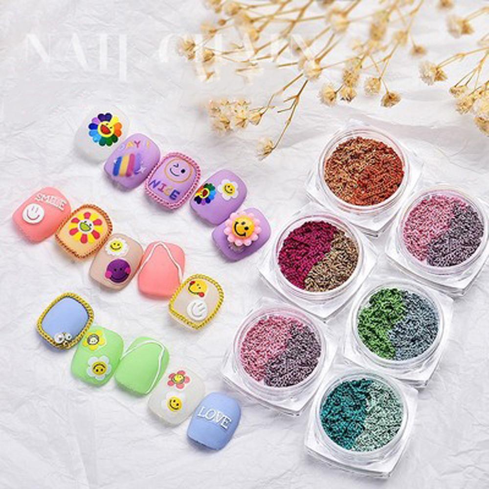 Agustina Dekorasi Nail Art Wanita Jepang 3D Metal Net Merah Manicure Aksesoris