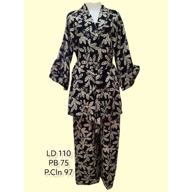 ONE SET CELANA PANJANG KIMONO BATIK CAP PREMIUM BUSUI FREINDLY BY LUZA
