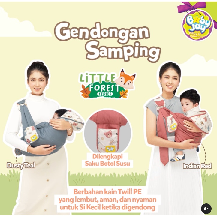 Baby Joy Gendongan Samping Little Forest Series - BJG2022 / Gendongan Bayi Menyamping BJG 2022