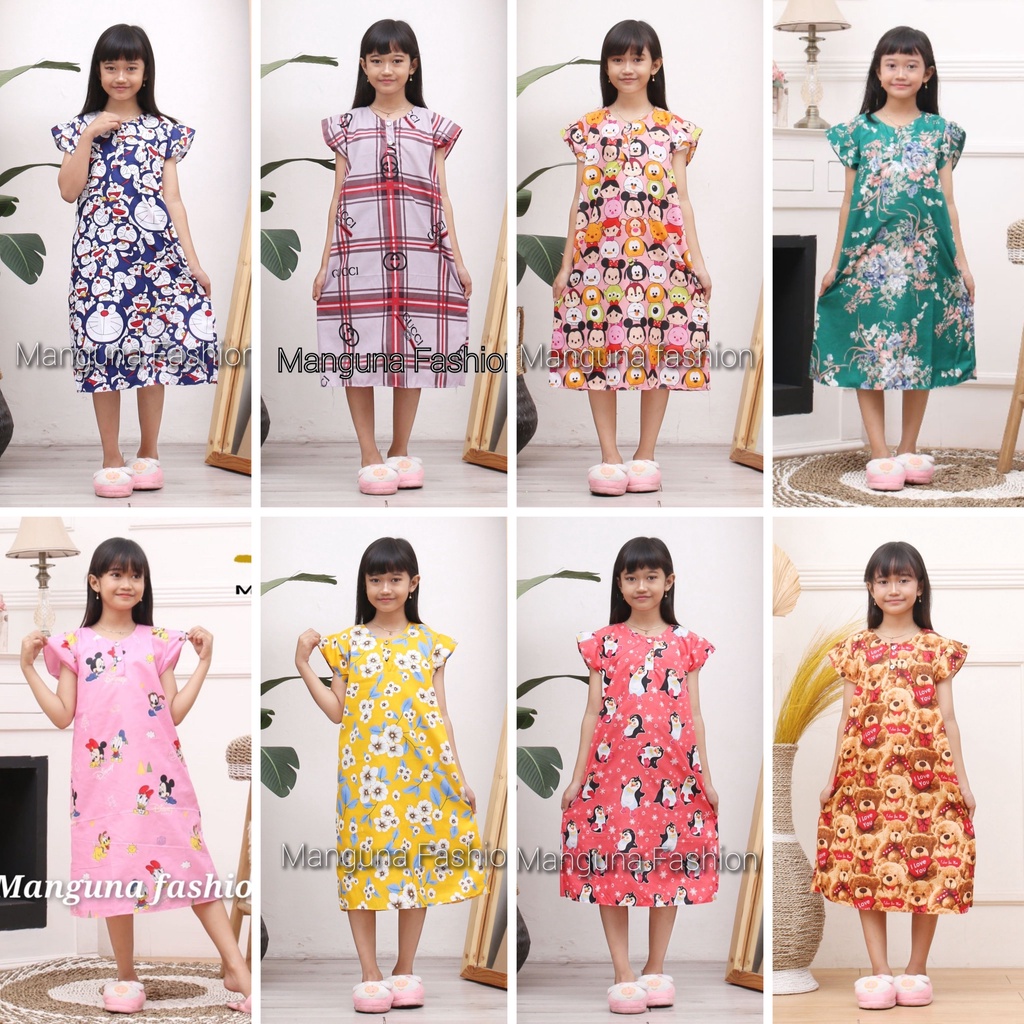 Daster Anak Tanggung 5-12 tahun | Dress Karakter Anak | Daster Anak motif Karakter