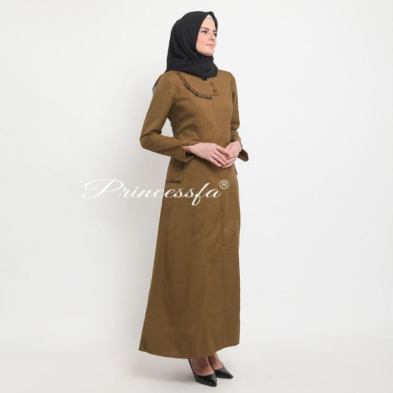 gamis dinas / gamis pemda / gamis pns khaki / gamis seragam pemda / gamis asn variasi batik