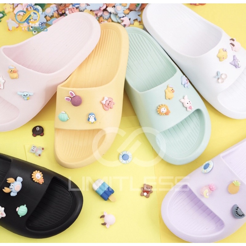 Zerolimit - Sandal Slipper Wanita Karakter Lucu Sandal Jelly Wanita Anti Air Sendal Rumah Slip On Cewek Bagus