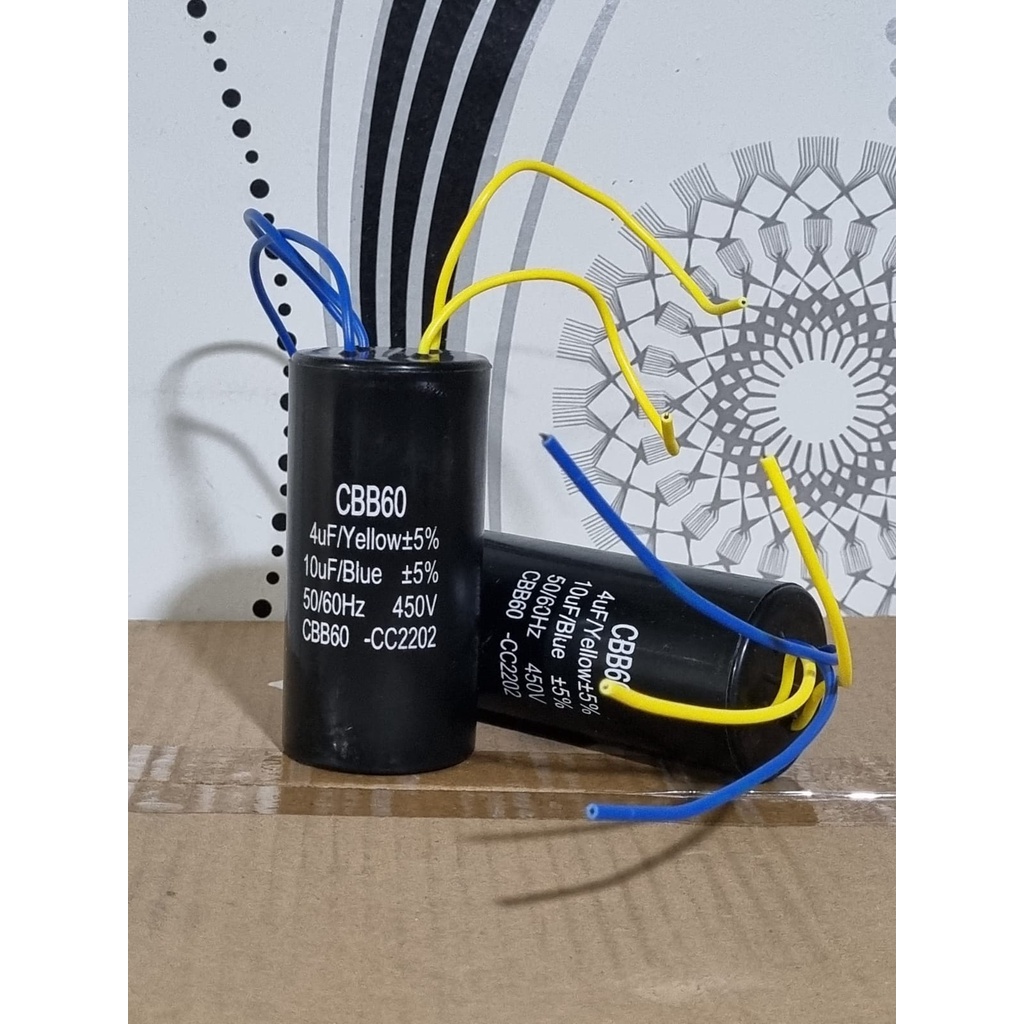 KAPASITOR MESIN CUCI 2 TABUNG 4 KABEL UNIVERSAL SEMUA MERK SANYO SHARP SANKEN POLYTRON DLL