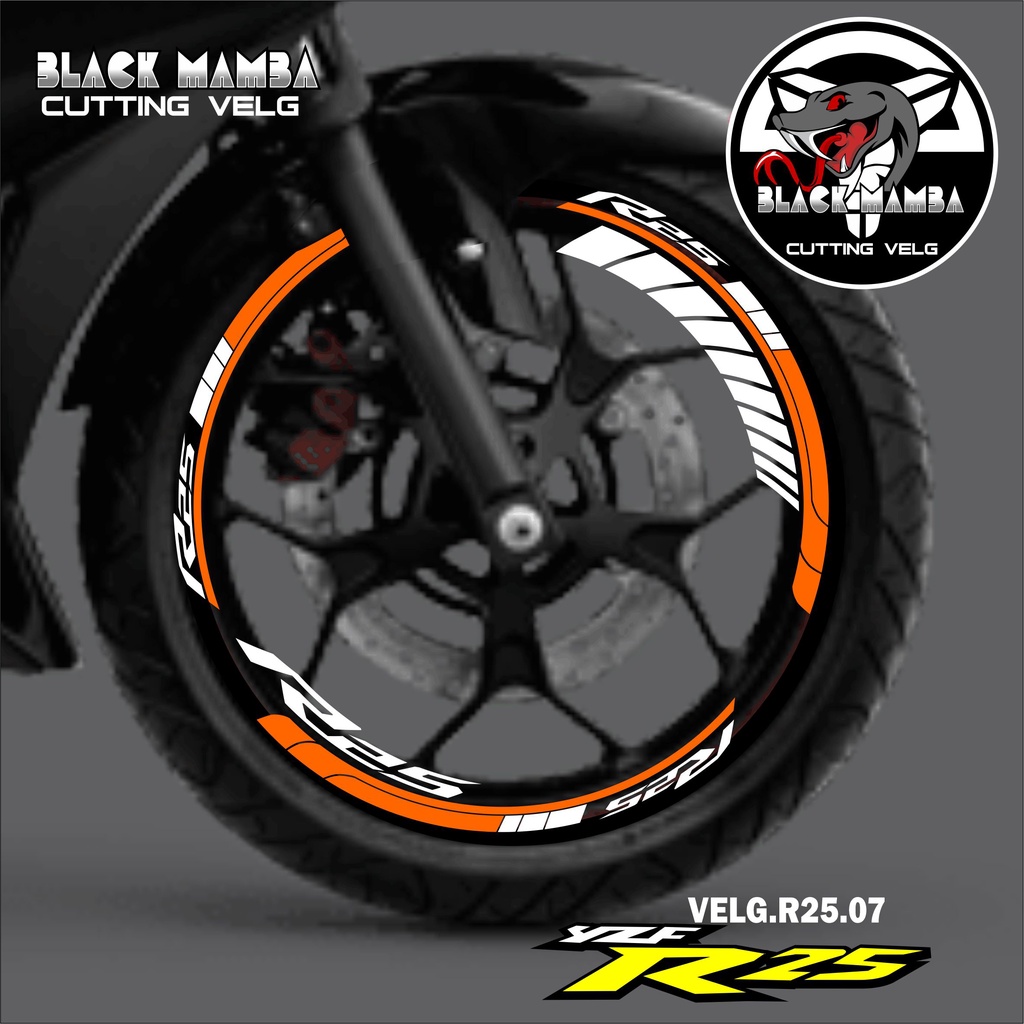 (COD) CUTTING STICKER VELG R25 - STIKER LIS LIST VARIASI BAN/VELG YAMAHA R25 07