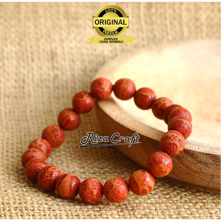 Gelang Batu  Akik Marjan  Merah  Red Coral Asli  Alam Natural 