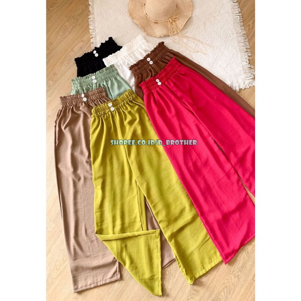 Vava Celana Kulot Crinkle Estetic Highwaist Kancing 2