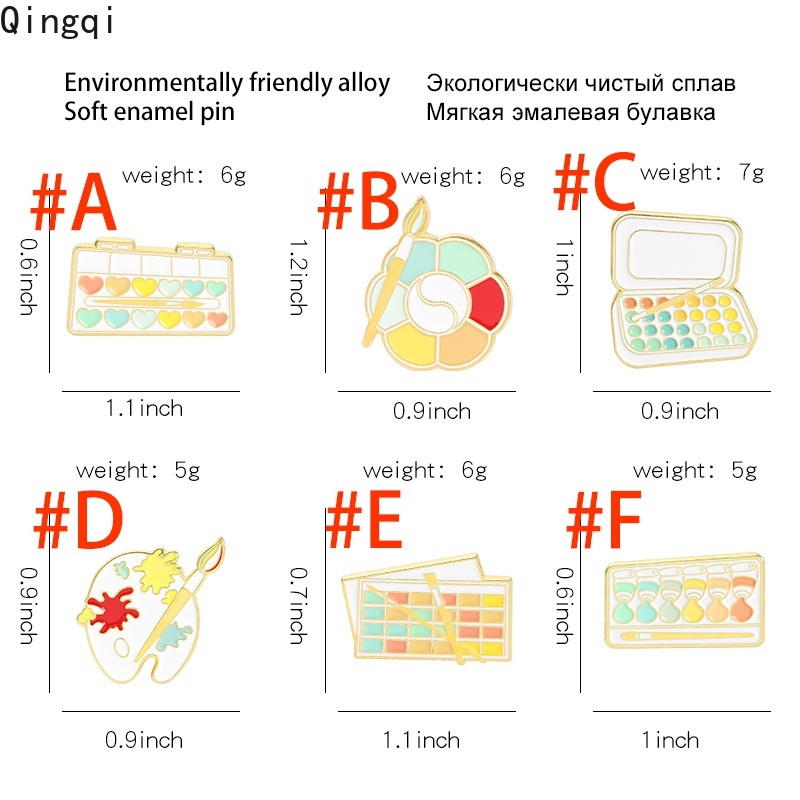 Bros Pin Enamel Desain Palet Cat Kartun Artistik Warna-Warni Untuk Anak