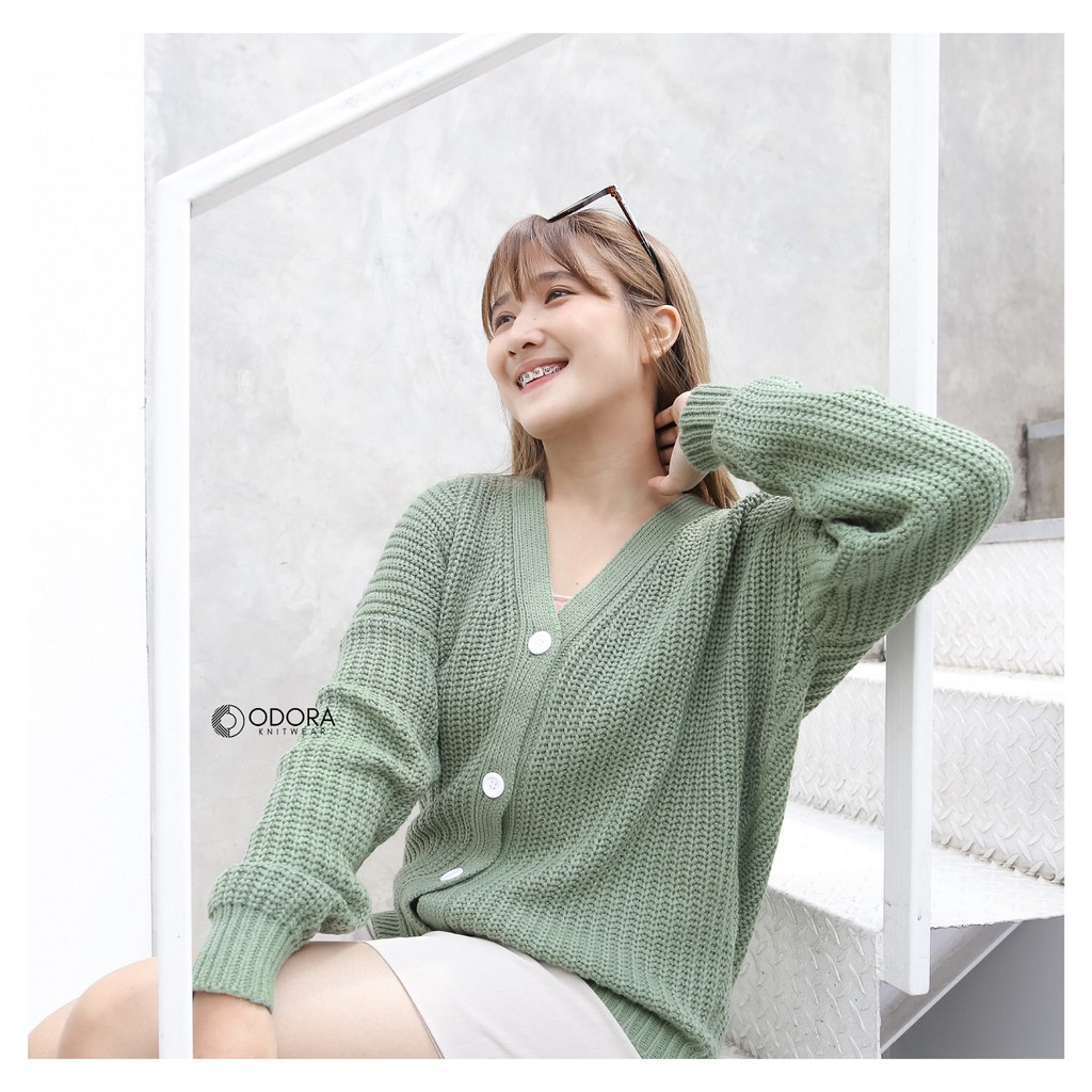 Cardigan rajut premium (Carra)-Matcha