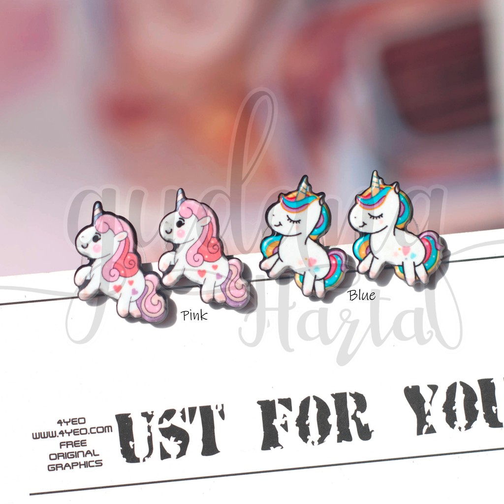 Anting Stud Mini Unicorn Lucu Unik GH 203775