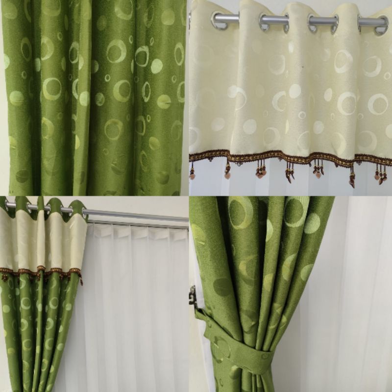 Gorden Gorden Smokring Embos Polkadot Poni Nikita Poni Gorden Minimalis Gorden Jendela Gorden Pintu