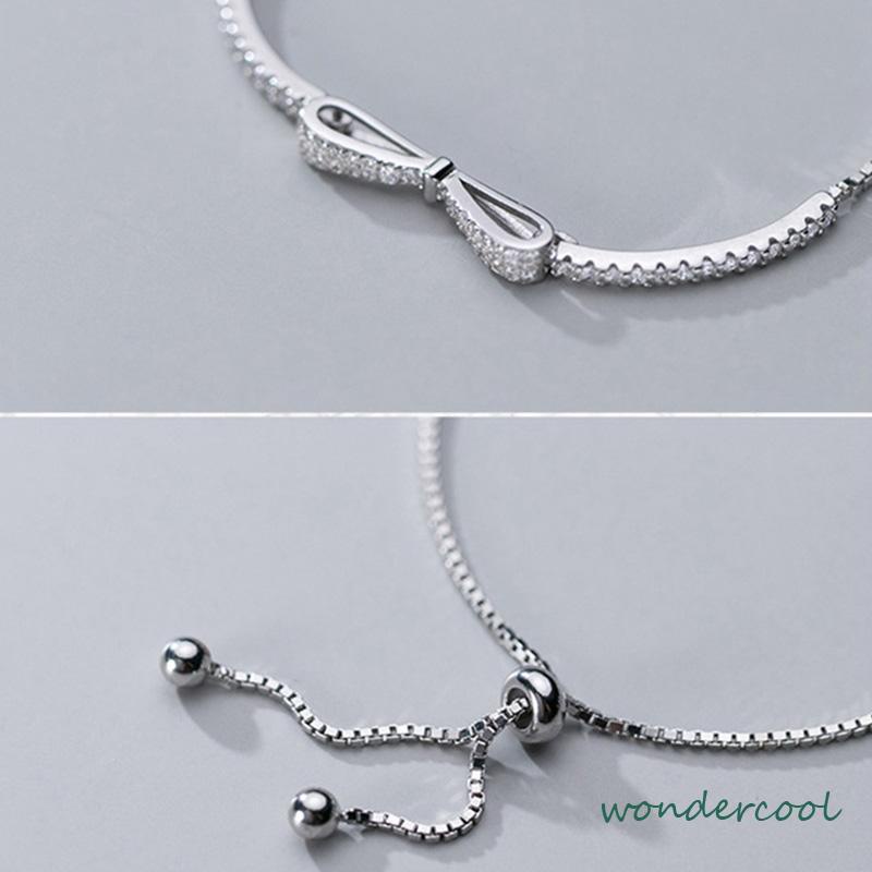 Super Flash Penuh Berlian Busur Gelang Niche Desain Cahaya Mewah High-end Hadiah Pacar Yang Indah-Won