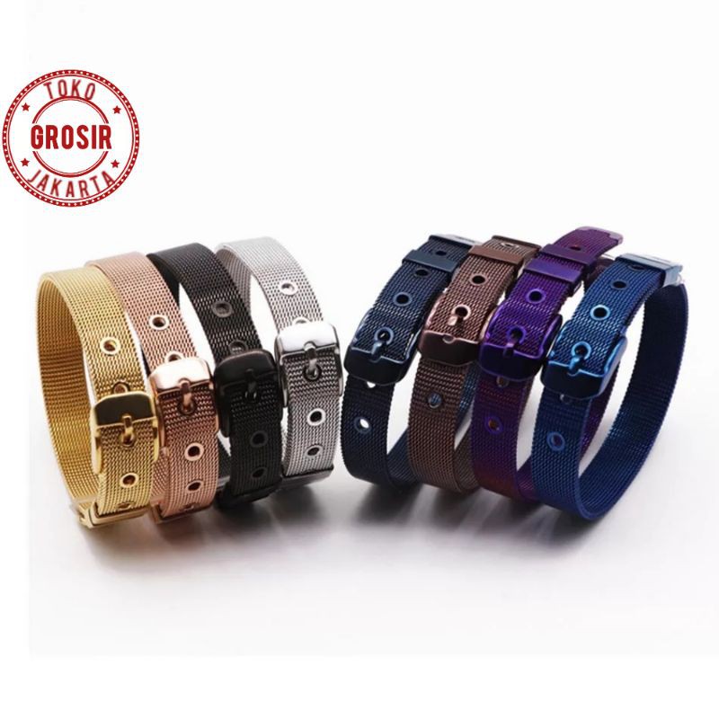 Gelang Gesper Titanium Waterproof Stainless Steel Gelang Sabuk Titanium