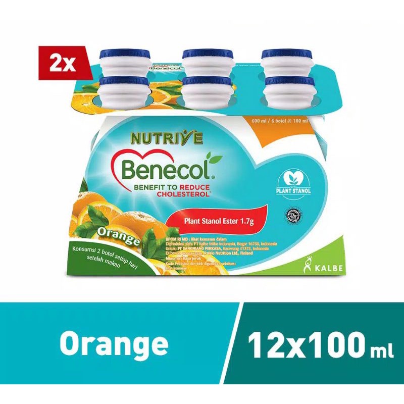 

NUTRIVE BENECOL ORANGE 100 ML × 12 PCS MINUMAN SMOOTHIE PENURUN KOLESTEROL RASA JERUK