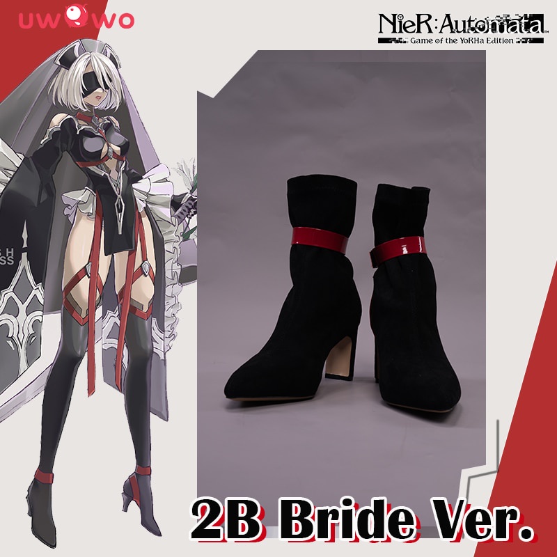 PREORDER UWOWO Exclusive Authorization Nier: Automata 2B Fanart Bride Ver. Cosplay Shoes Sexy Dress 