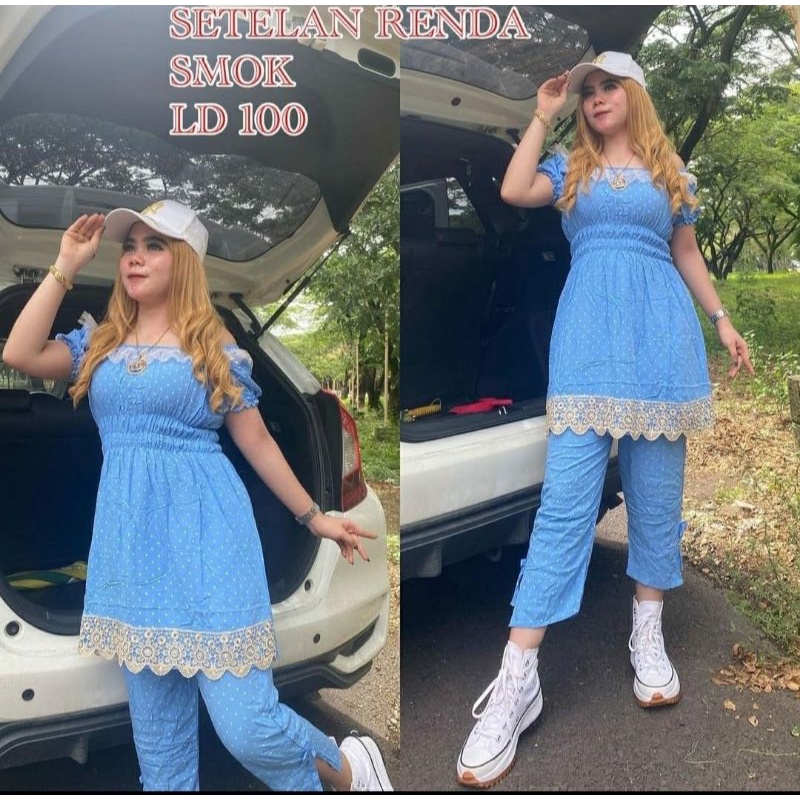 setelan smoke cantik lucu